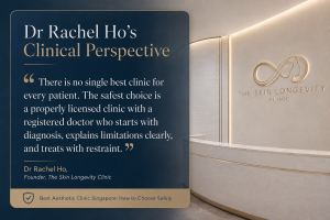 Dr Rachel Ho’s clinical advice on choosing a licensed aesthetic clinic with a registered doctor in Singapore