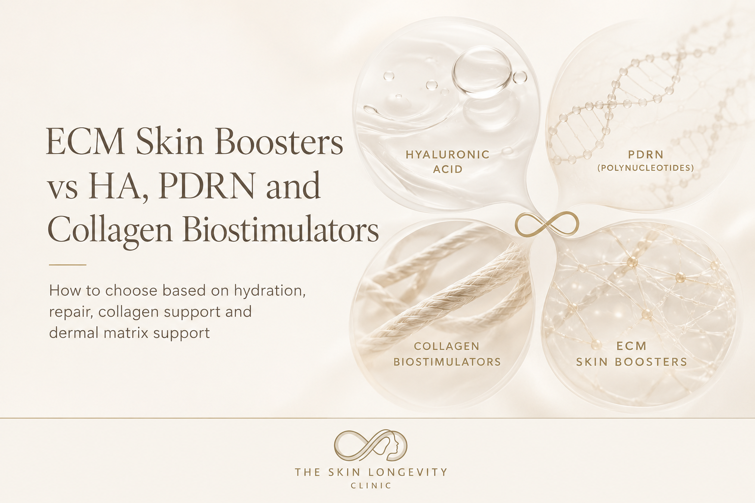 ECM skin boosters compared with hyaluronic acid skin boosters, PDRN and collagen biostimulators