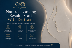 Infographic explaining how restrained aesthetic treatment can preserve identity, facial balance and natural-looking results.