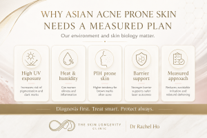 Asian acne prone skin factors affecting pico laser treatment including UV, heat, humidity and PIH risk