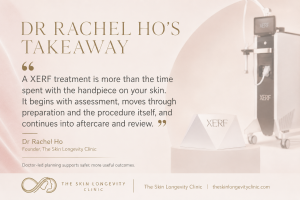 Dr Rachel Ho quote on XERF treatment assessment preparation procedure aftercare and review