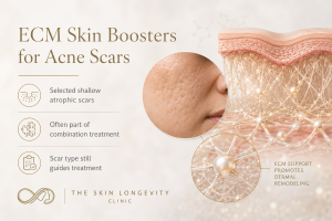 ECM skin boosters for selected shallow atrophic acne scars and dermal remodelling