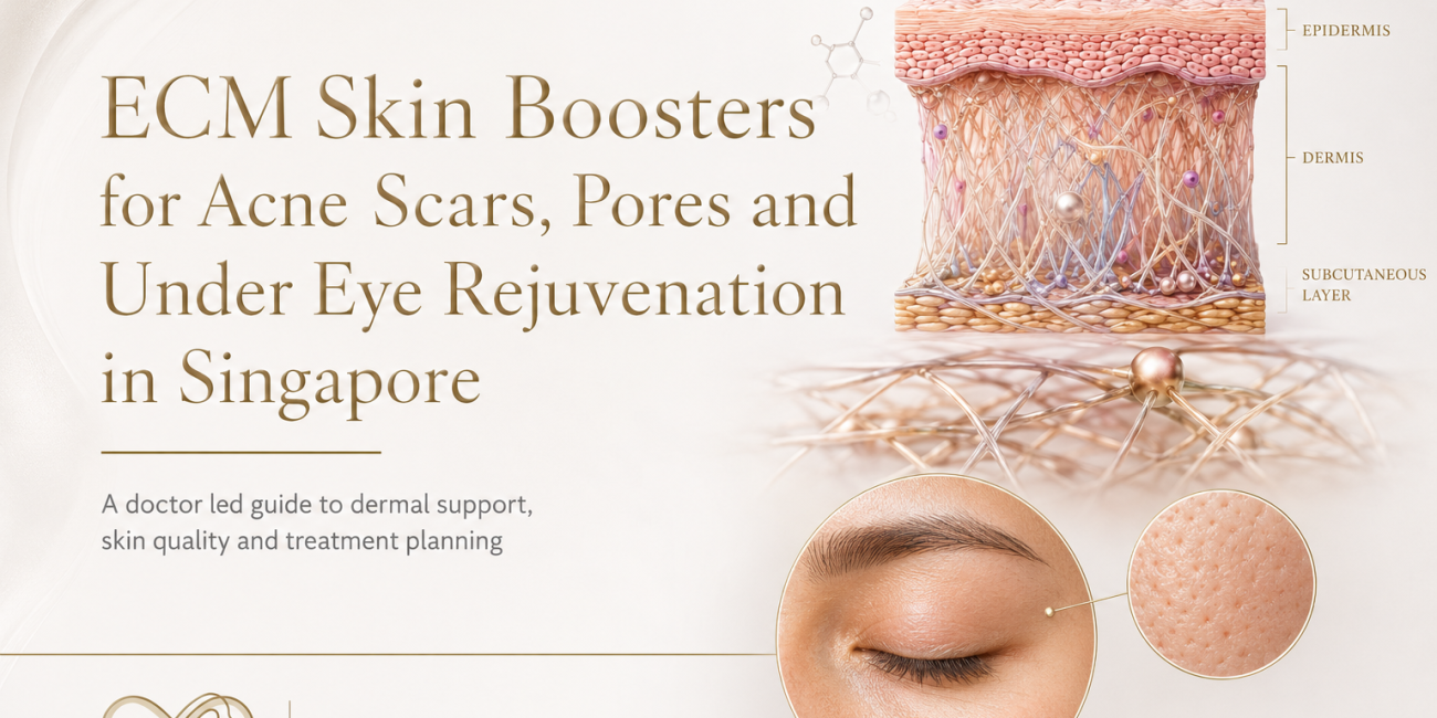 ECM skin boosters for acne scars, enlarged pores and under eye rejuvenation in Singapore