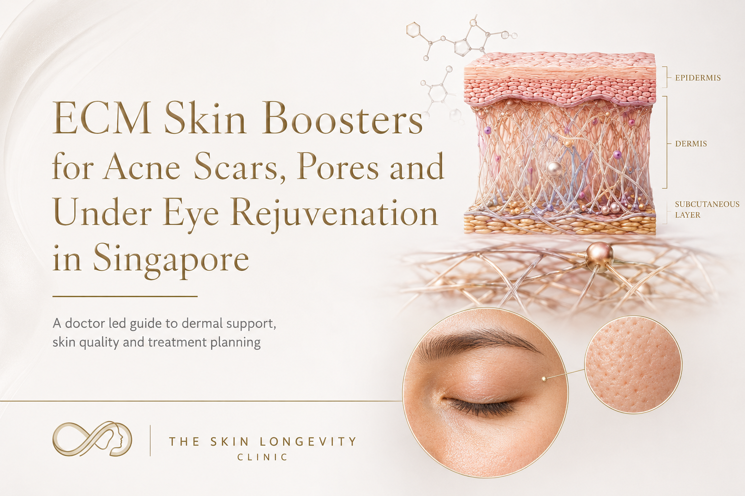 ECM skin boosters for acne scars, enlarged pores and under eye rejuvenation in Singapore