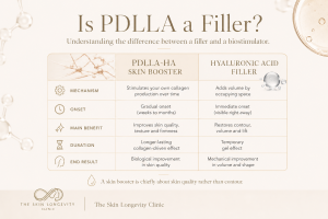 PDLLA HA skin booster versus hyaluronic acid filler comparison table