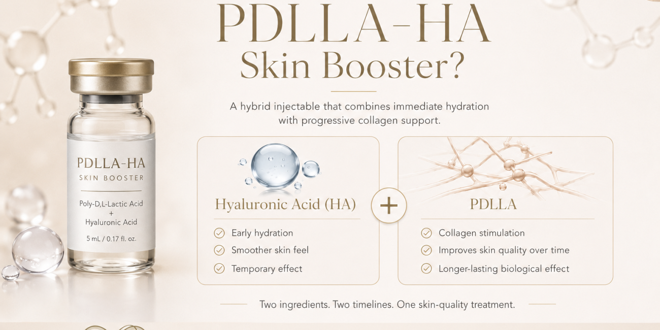 PDLLA HA skin booster explained for hydration collagen stimulation and skin quality
