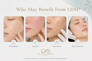 Who may benefit from LDM facial treatment for dehydrated sensitive acne prone and recovering skin