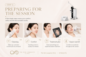 XERF treatment preparation including cleansing comfort planning and treatment mapping