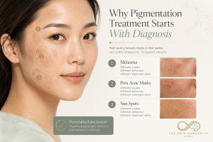 Pigmentation diagnosis first before PRX Plus treatment for Asian skin in Singapore