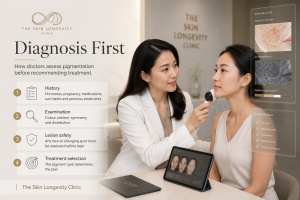 Pigmentation diagnosis first approach with skin analysis before laser treatment in Singapore