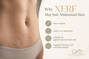 Why XERF may suit loose abdominal skin with non invasive treatment, minimal downtime and collagen support