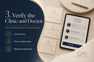 Verification checklist for a Singapore clinic licence, doctor registration and relevant experience with the proposed procedure