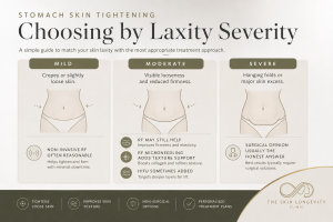 Guide to choosing stomach skin tightening treatment by laxity severity from mild to severe loose abdominal skin