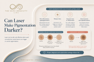 Normal temporary darkening after pigment laser compared with persistent post inflammatory hyperpigmentation