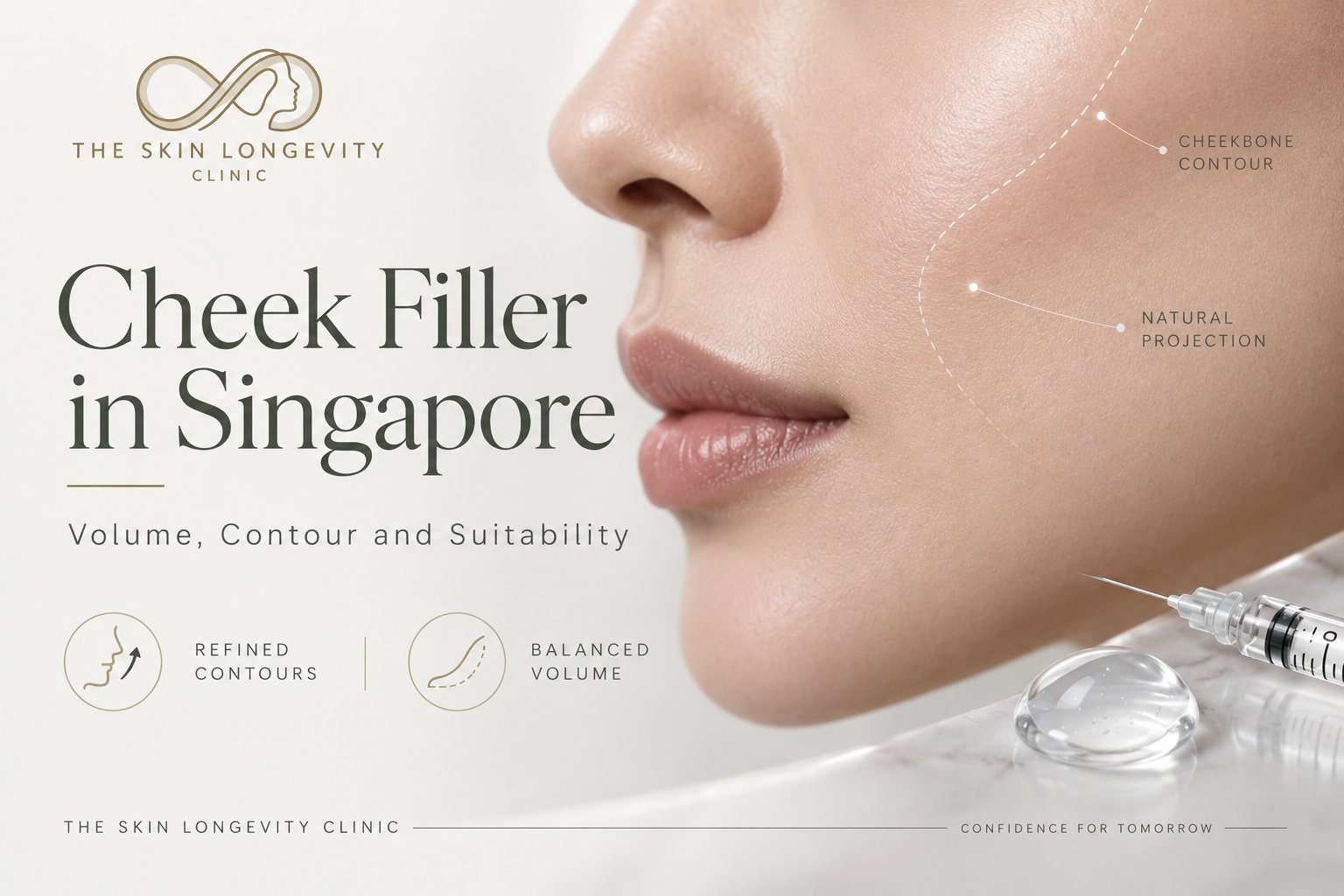 Cheek filler in Singapore at The Skin Longevity Clinic – volume, contour and suitability for hyaluronic acid cheek augmentation