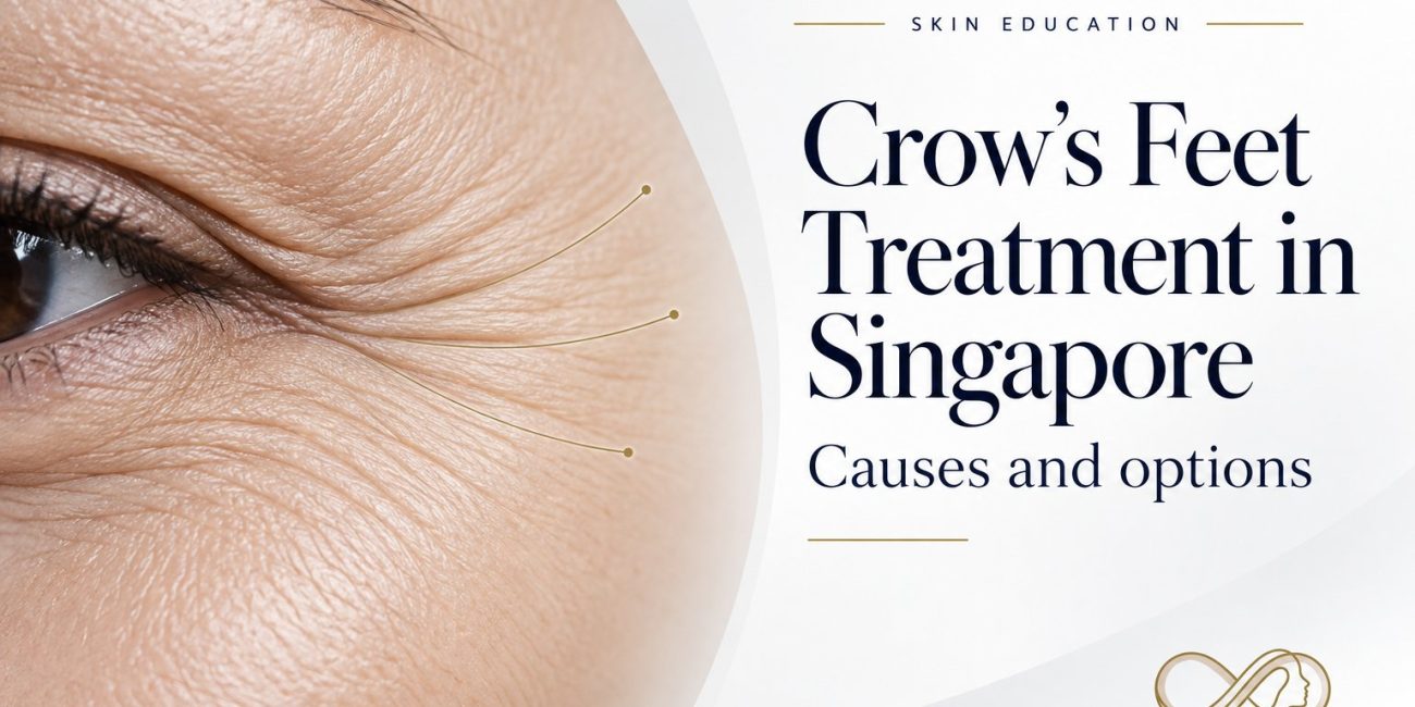 Crow’s feet treatment in Singapore: causes and options, close-up of lines at the outer corner of the eye