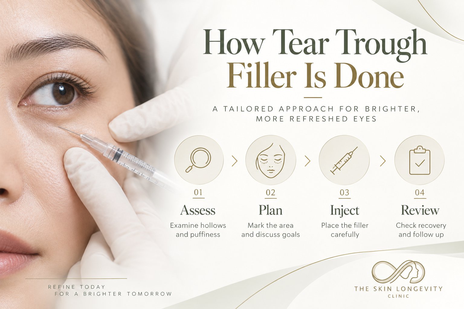 How tear trough filler injections are performed in Singapore: assess, plan, inject, review