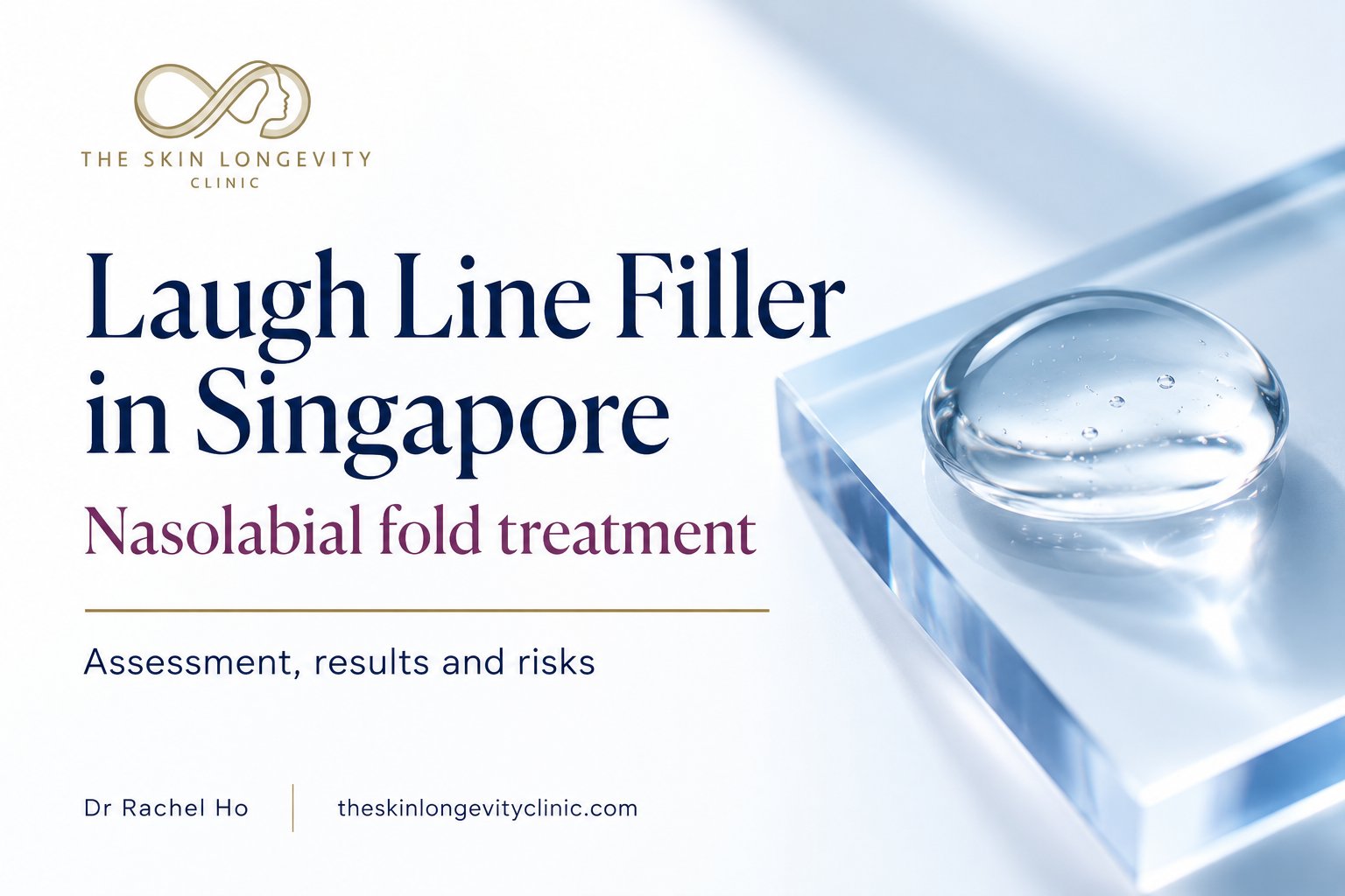 Hyaluronic acid nasolabial filler gel, which can be dissolved with hyaluronidase if a lump persists