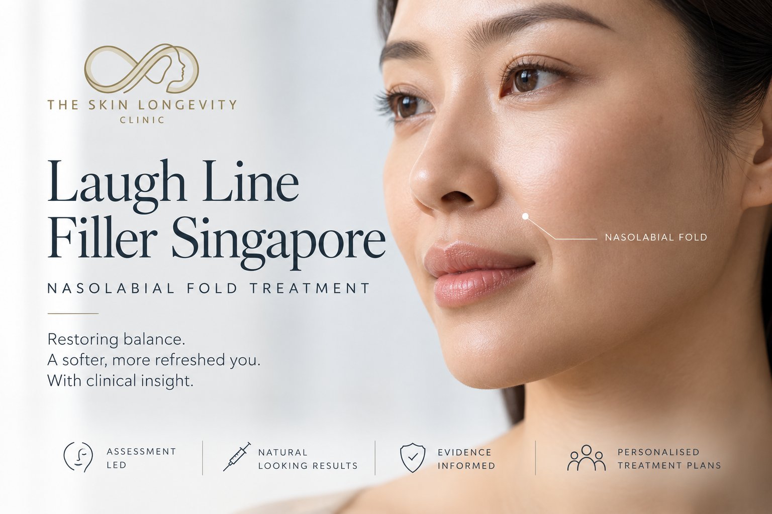 Laugh line filler in Singapore: the nasolabial fold running from the nose to the corner of the mouth