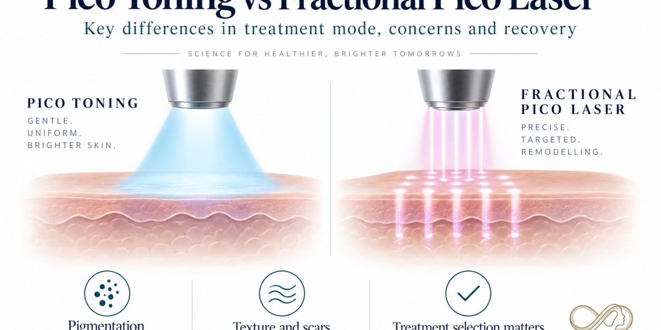 Pico toning vs fractional pico laser: key differences in treatment mode, concerns and recovery