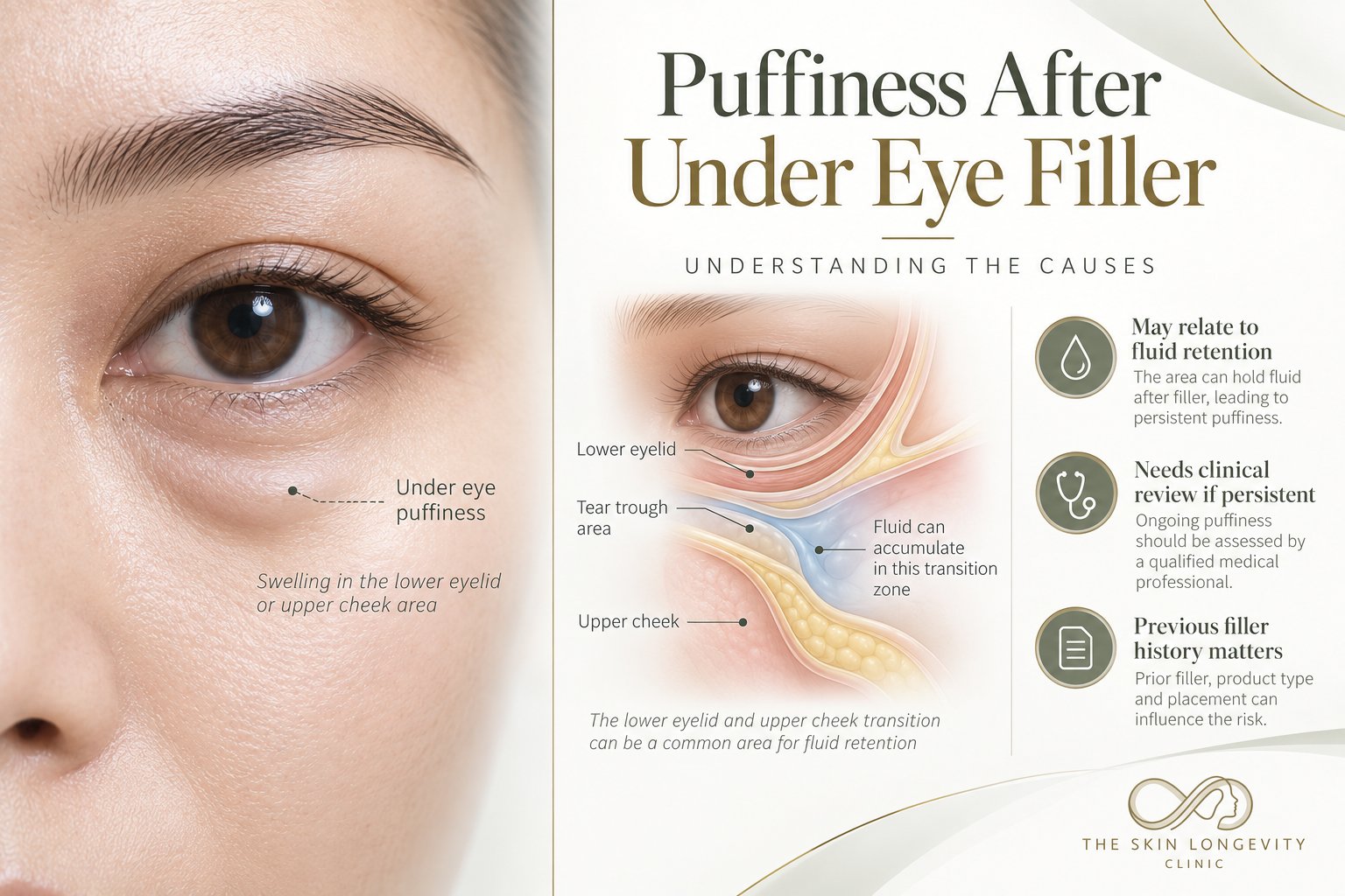 Puffiness after under eye filler: fluid retention at the lower eyelid and upper cheek transition