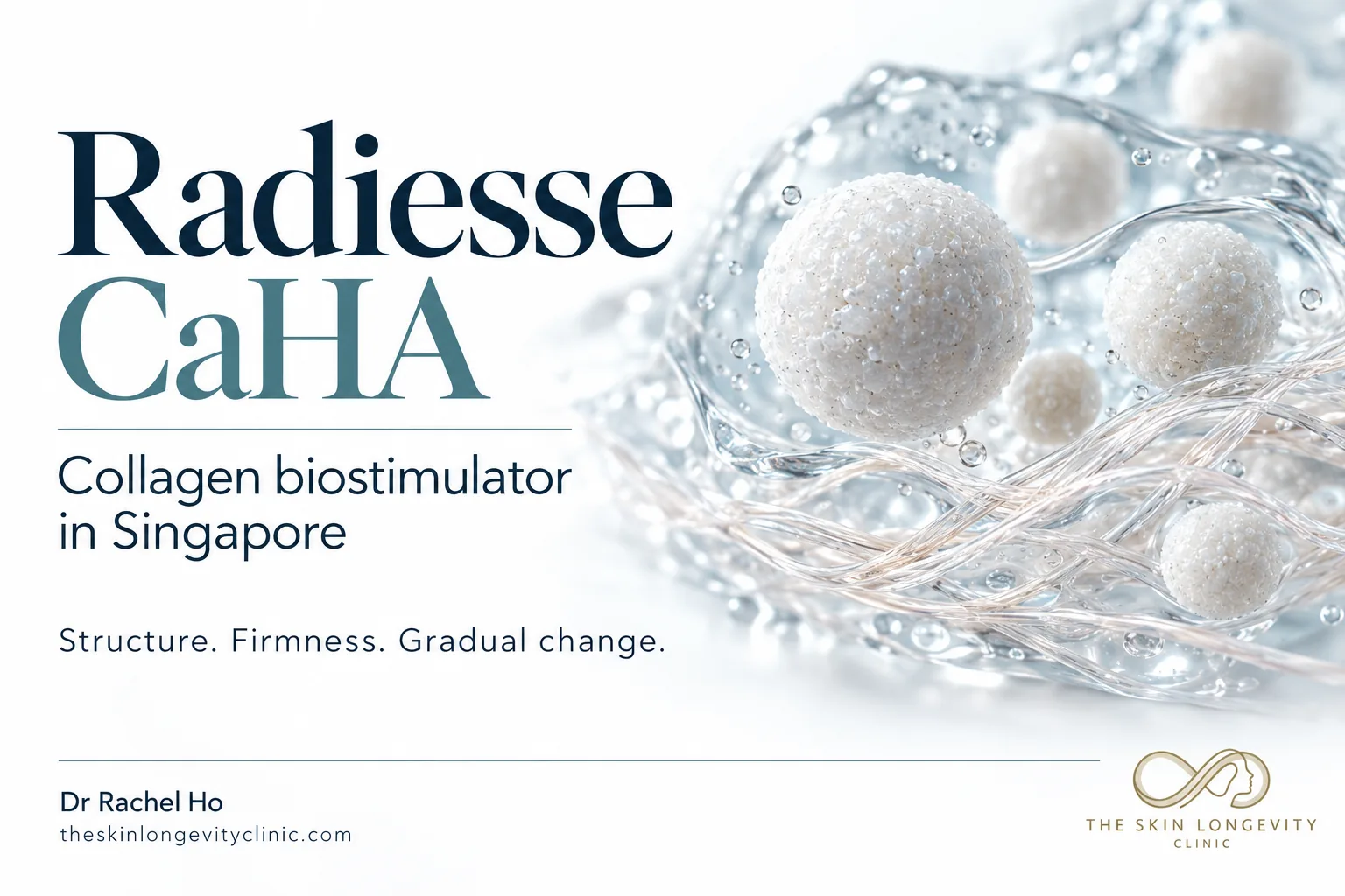 Radiesse CaHA collagen biostimulator in Singapore: structure, firmness and gradual change, a doctor's guide by Dr Rachel Ho